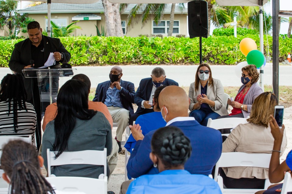 Minister Ebanks at groundbreaking 